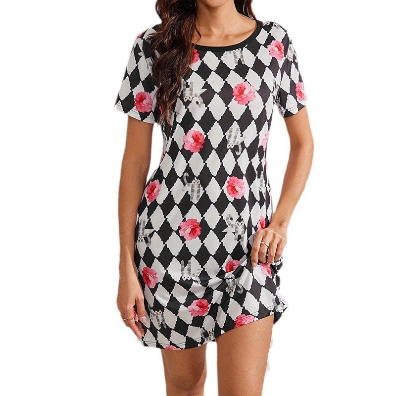 Nuevo vestido floral de verano transfronterizo para mujer europea y americana Vestido estampado para mujer de moda europea y americana Verano casual