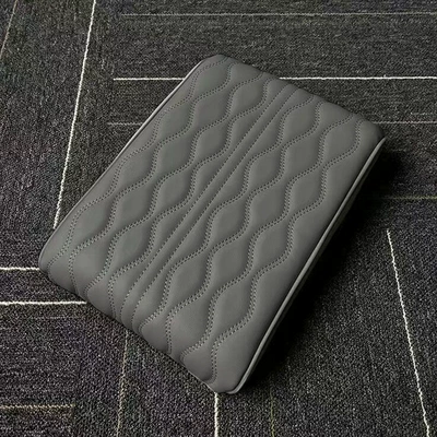 Console, Extended and Thickened Protective Cover — Armrest box pad - water-stripe-heightening-pad-gray-small