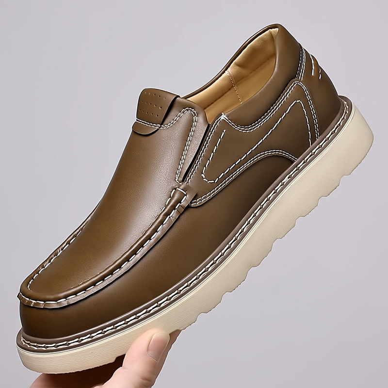 Cross-border hot-selling large size 47 men's leather shoes, new slip-on loafers, thick-soled non-slip trendy men's shoes, available for dropshipping Cross-border hot-selling large size 47 men's leather shoes, new slip-on loafers, thick-soled non-slip trendy men's shoes, available for dropshipping
