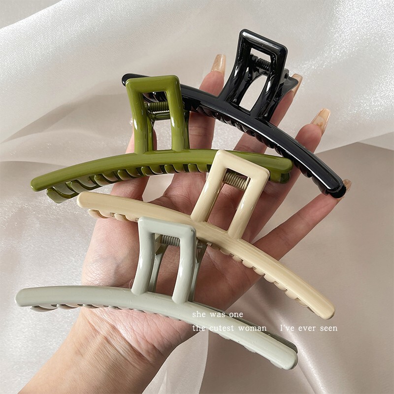 Oversized Acrylic One-word Hairpin Back Head Disc Hair Grab Clip Simple Hairpin Cream New Shark Clip Oversized Acrylic One-word Hairpin Back Head Disc Hair Grab Clip Simple Hairpin Cream New Shark Clip