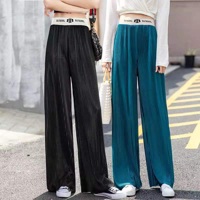 Li Wanjun Pendant High Waist Wide Leg Pants Women's Loose Slimming Straight Waist Pants Summer Korean Style Casual Mopping Pants