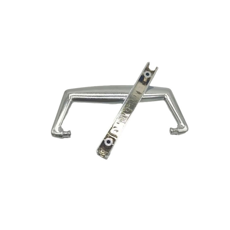 Caja de cuero con manija plateada, caja de cosméticos, manija plana de plástico, caja de aluminio, caja de madera, caja de regalo, accesorios de equipaje con manija