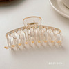 Big crab pin, advanced hair accessory, hairgrip from pearl, summer hairpins, shark, South Korea, high-quality style