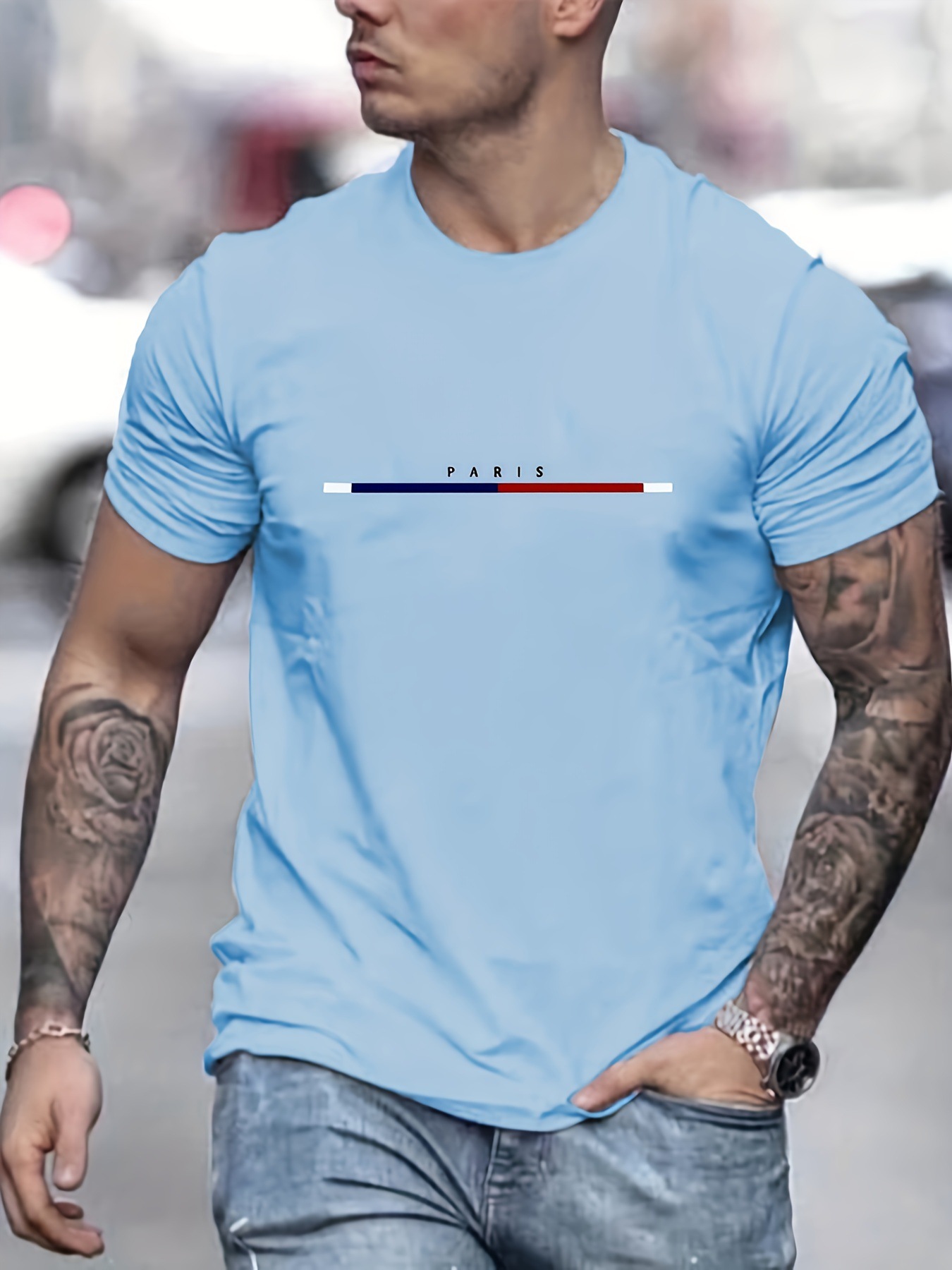 2024 Primavera Estate Moda Uomo 100% Cotone Parigi Manica Corta T-shirt Top T-shirt Larga_voghion.com
