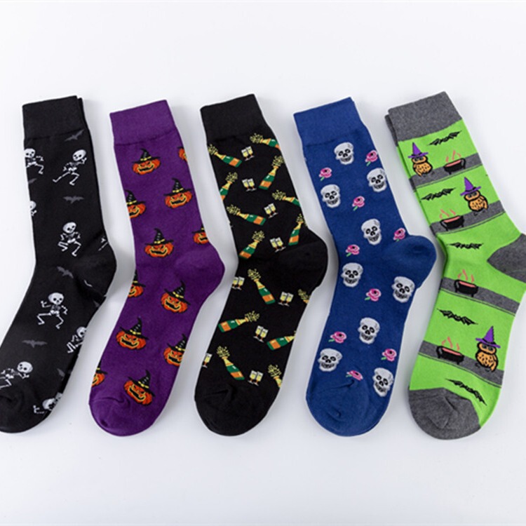 New cross-border Halloween socks casual cotton socks European and American street fashion mid-calf socks wholesale New cross-border Halloween socks casual cotton socks European and American street fashion mid-calf socks wholesale