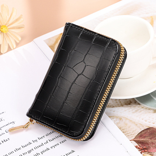 Summer multi-slot stone pattern card holder, women's short zipper card holder, football pattern card holder wholesale, women's card holder