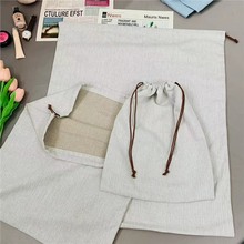 抗菌收纳袋旅行棉布束口袋包包鞋子帆布人字纹包装袋抽绳防尘防潮