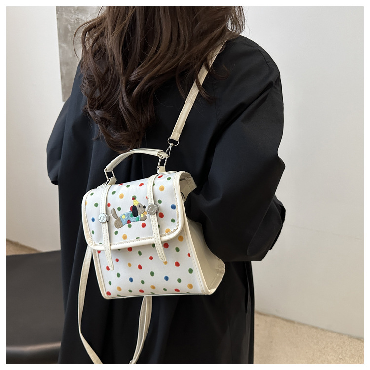 Cute cartoon Dachshund backpack for women 2024 new multi-functional bag, fashionable commuting single-shoulder crossbody small square bag undefined