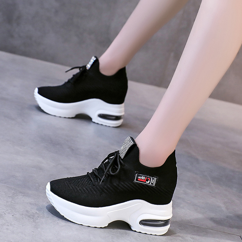 Inner Height Platform Sneakers Lightweight Mesh Breathable Casual Running Shoes Fall 2022 New Women's Shoes Summer
