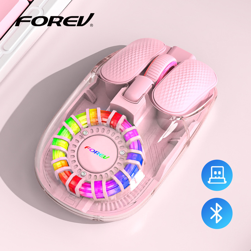 T9 リアクター ワイヤレス透明充電デュアル モード RGB 人間工学に基づいた Bluetooth マウス|undefined