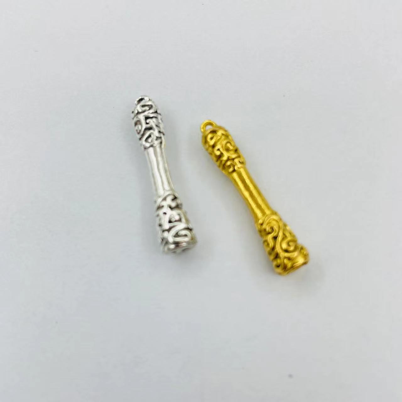 Ciondolo a cerchio dorato Wukong Ruyi del mito nero, lega placcata in argento, dio del mare, ago, accessori per gioielli fai da te_voghion.com