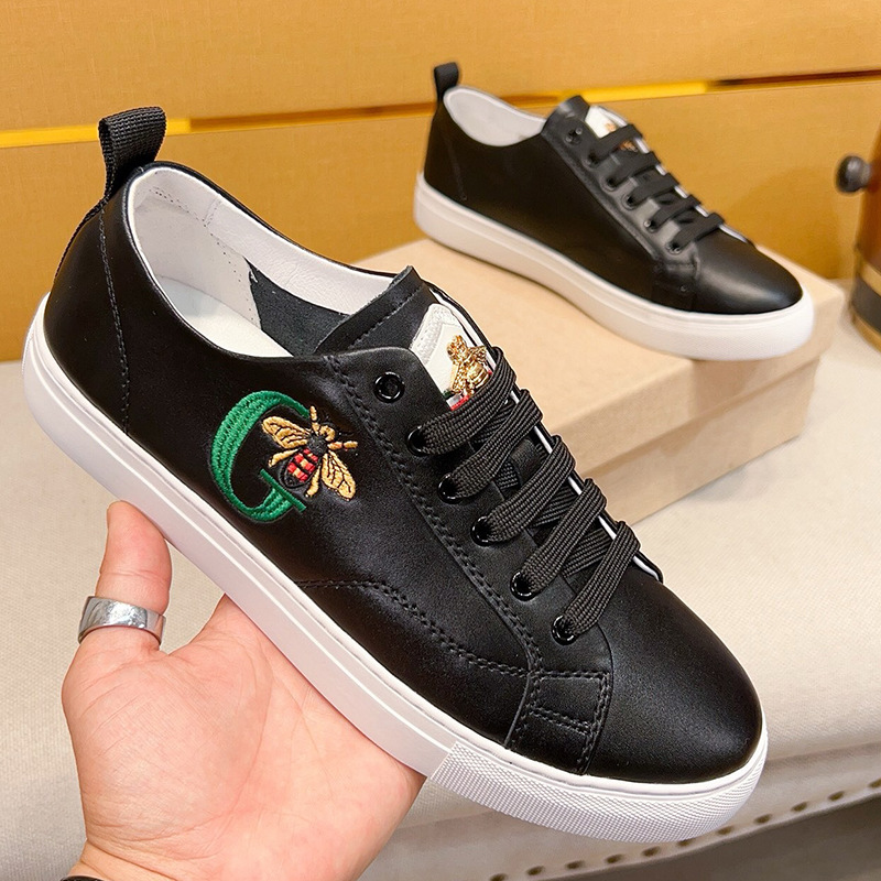 Baskets décontractées en cuir pour homme avec semelle souple_voghion.com