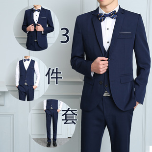 Suit suit Men's Three-Piece Summer Slim Dress Business Professional Suit Groom Best Man Wedding Dress
