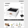 [White] Square stove + charcoal + grill pan + 7-piece set