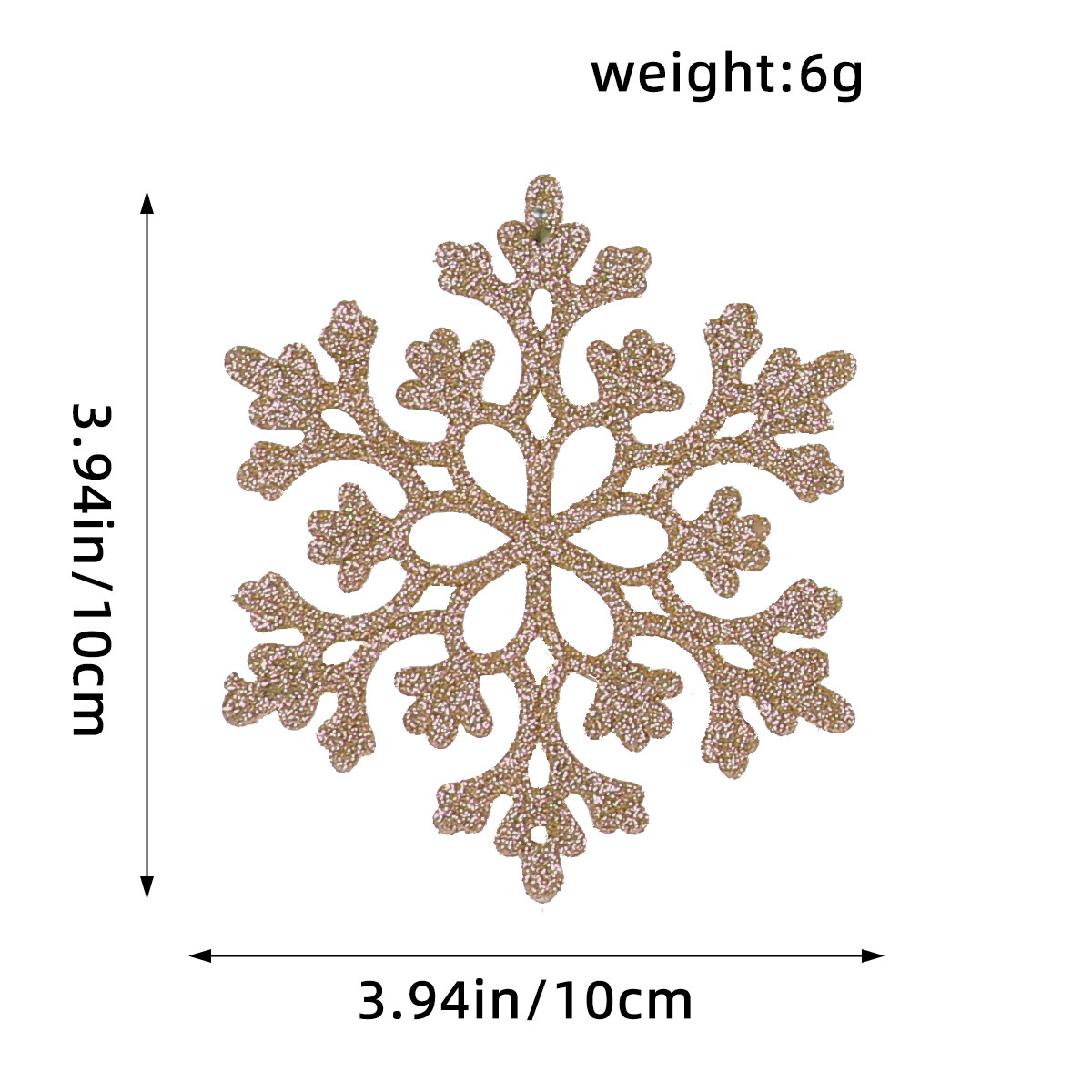 Decoraciones de Navidad 10CM flocos de nieve polvo de plástico flocos de nieve decoración árbol de Navidad colgante de nieve hueco