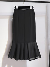 鱼尾裙半身裙女2024夏季中长款设计感小众显瘦高腰镶钻包臀一步裙