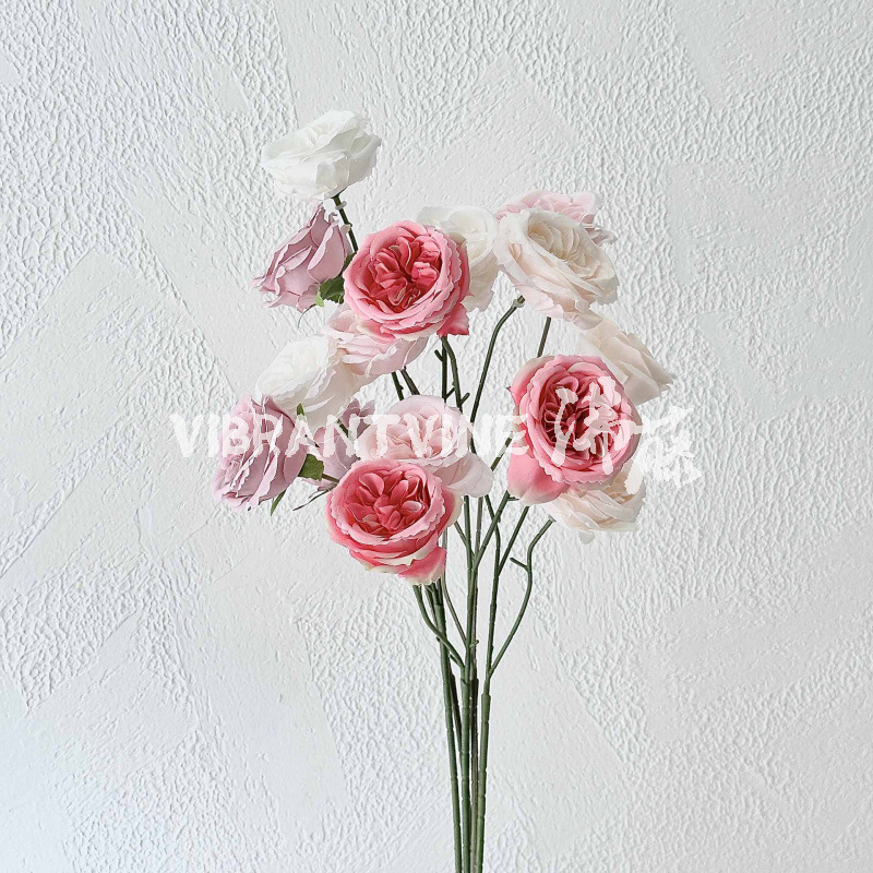 3-head little Austin artificial Rose Wedding bedside decorative flower artificial flower wall background wall photo fake flower 3-head little Austin artificial Rose Wedding bedside decorative flower artificial flower wall background wall photo fake flower