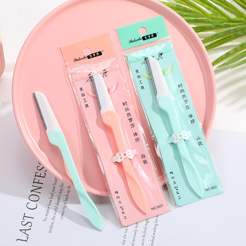 1 Pack Folding Eyebrow Knife Safety Sharp Eyebrow Scratch Blade Beginner Thrush Artifact Razor