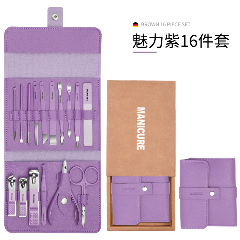 Corte de uñas de regalo cortadora de uñas de piel muerta ceja empuje cortador de uñas conjunto de pinzas de uñas caseras cortadora de uñas conjunto de trincheas de uñas