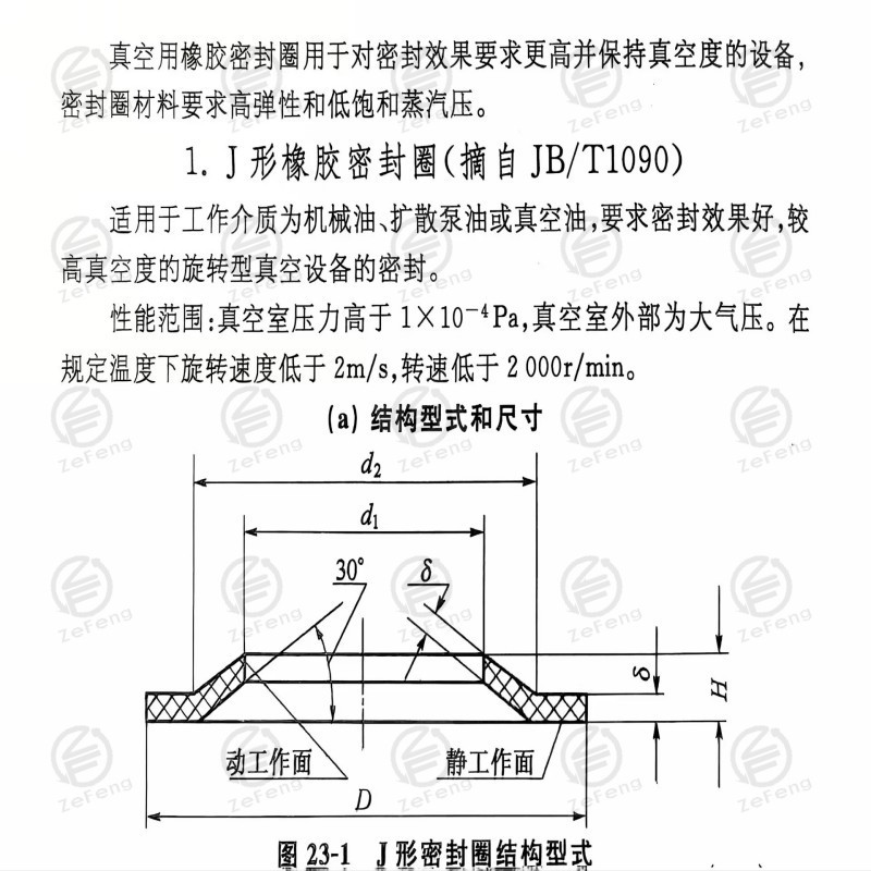 JB/T1090威尔逊J型真空密封圈 烧结炉抽真空密封件 85*116