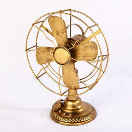 仿古老式电风扇模型 铁艺风扇创意家摆件 摄影道具 橱窗道具定制