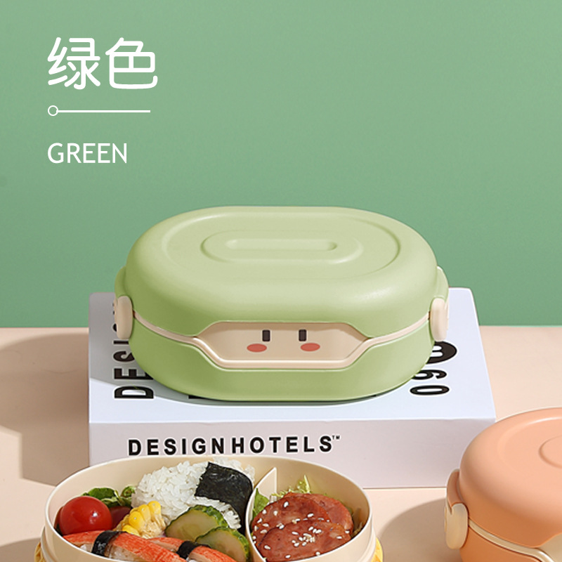 Caja de almuerzo creativa de dibujos animados, microondas, aislada, para niñas y niños, alimentos frescos