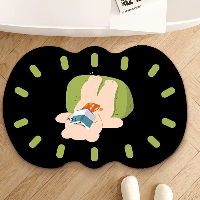 Cartoon Bear Decorative Floor Mat, Bathroom Absorbent Floor Mat, Household Bathroom Door Mat, Wear-Resistant, Non-Slip, Quick-Drying Floor Mat