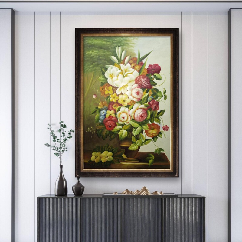 American Pure Hand-Painted Oil Painting Bedroom Restaurant Tea Room Office Hanging Painting Entrance Aisle High-End Retro Flower Mural American Pure Hand-Painted Oil Painting Bedroom Restaurant Tea Room Office Hanging Painting Entrance Aisle High-End Retro Flower Mural