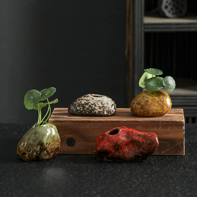 Миниатюрные керамические вазы-украшения, творческие домашние декорации, настольные медные гидропонные вазы для денежной травы