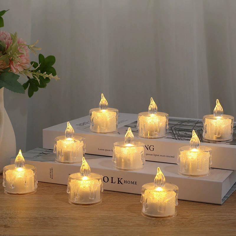 Мини-Электронная маленькая свеча бездымные слезы прозрачные маленькие Чайные свечи светодиодные свечи украшения для вечеринок романтическая атмосфера ins