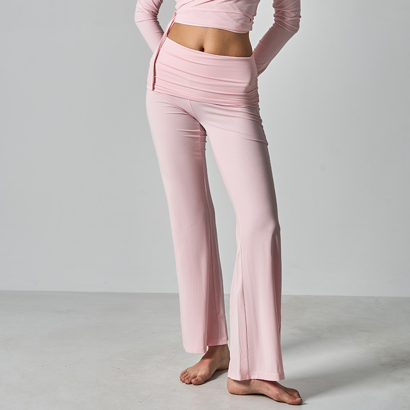 Skims Same Style Leggings&Pantcotton Jersey Slimming Look Stretch Yoga Reverse Waist Flared Pants