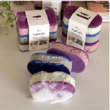 食器洗いスポンジ、キッチン日常用クリーニングスポンジ、増粘高密度スポンジブロック、大型たわし、両面|undefined