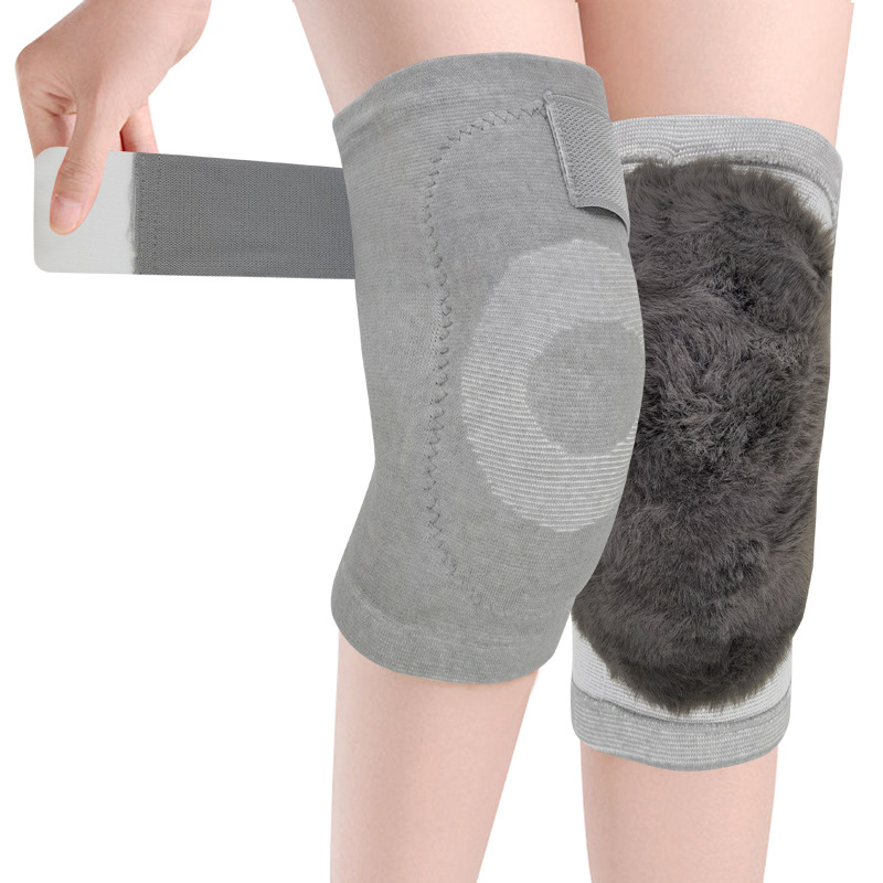 Espesado anti-piel de conejo rótula de punto cálido rótula otoño e invierno nueva vieja pierna fría engrosada rótula
