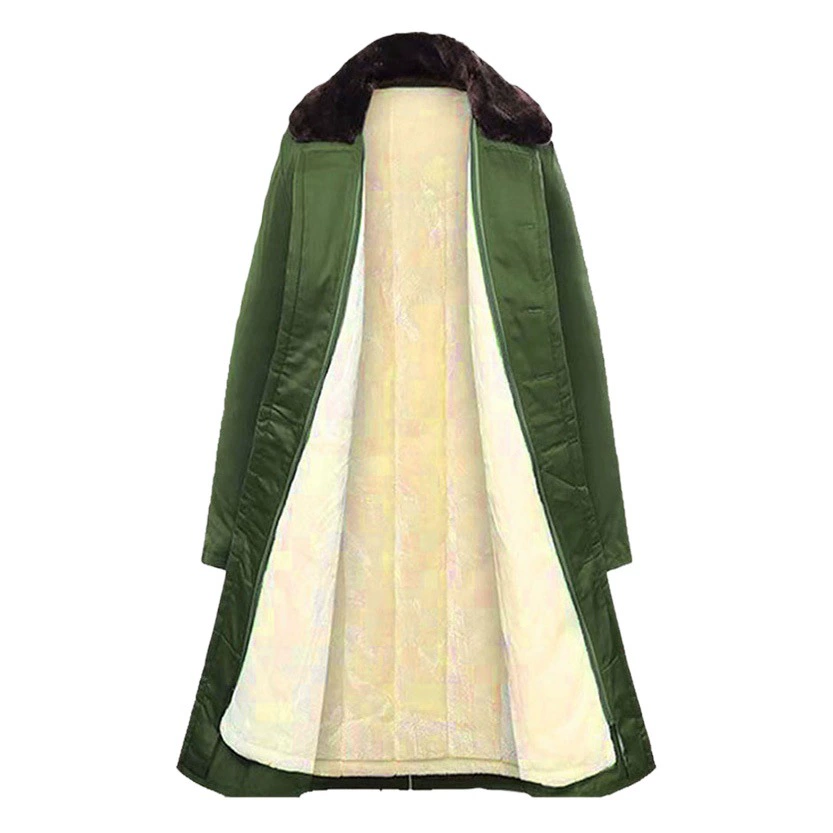 Военный хлопковый халат мужской зимний утолщенный длинный охранный трудовой страховой костюм