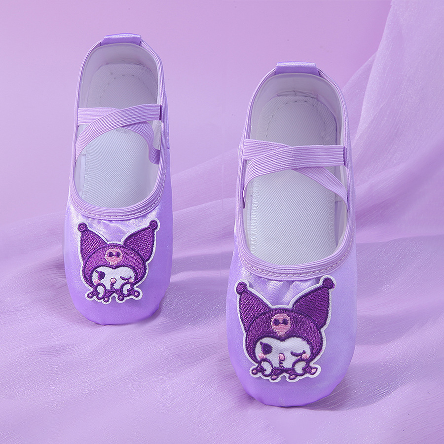 2025 New Purple Kloomi Cartoon Cute Baby Dance Shoes Soft Sole Body Dance Ballet Shoes