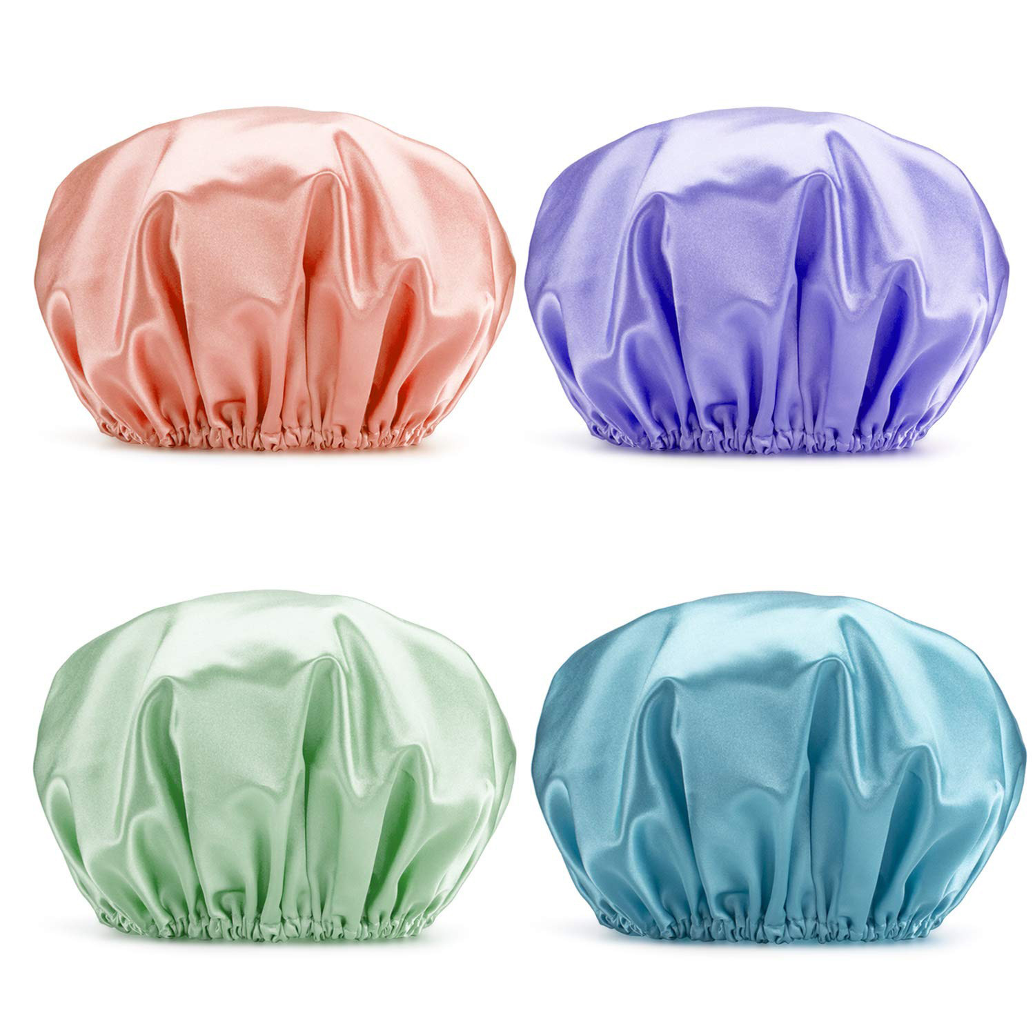 Reusable Waterproof Women's Shower Cap EVA Women's Shower Cap with Double Protection Layer Elastic Medium Size