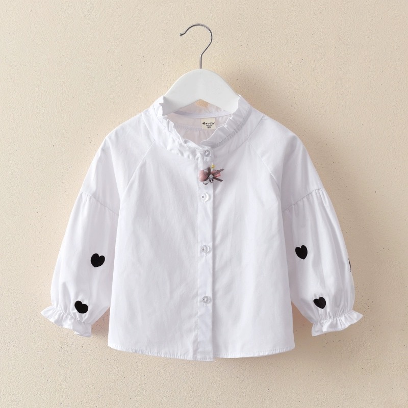 White embroidered heart