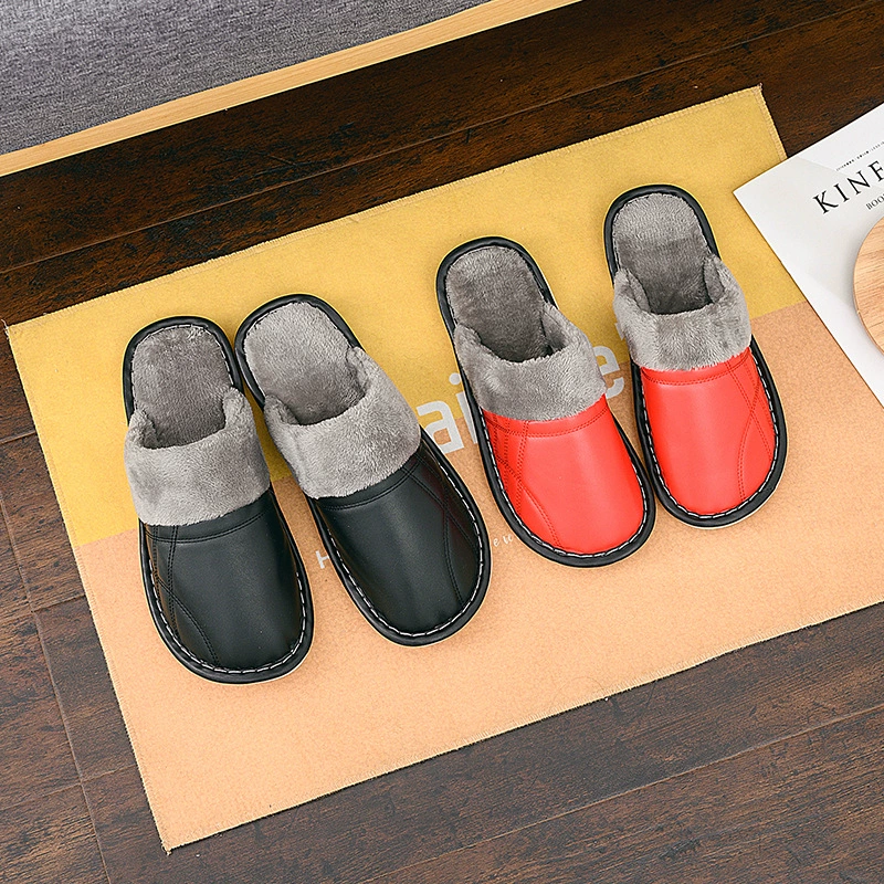 Новый зимний теплый зимний деревянный пол для мужчин и женщин с толстым дном, Нескользящие домашние тапочки для пар, волосы поколения