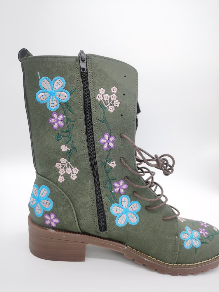 Nya broderade mid-leg-boots för kvinnor med rundad klack, fyrkantig klack och dragkedja i sidan_voghion.com