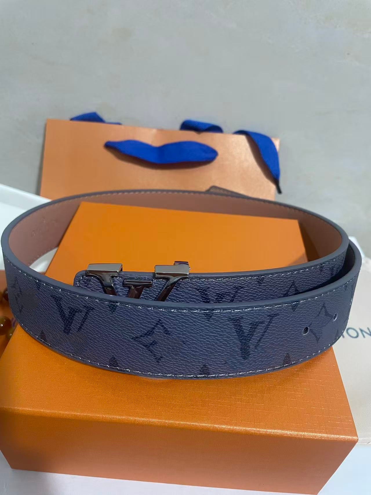 Cinturón para Hombre 4.0 cm de Piel de Vaca de Dos Capas con Hebilla Lisa para Uso Casual image 32