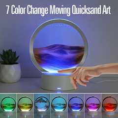 Cross-border 3D stereoscopic glass sand painting desk lamp office bedside touch night light ornament gift wholesale