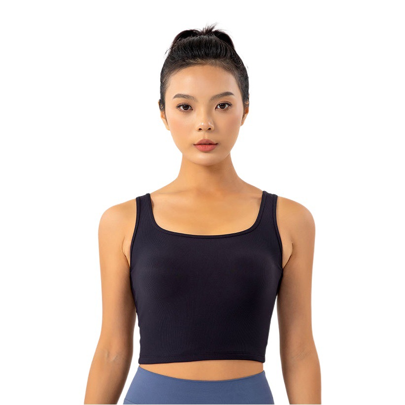Nuevo top deportivo de yoga con relleno fijo en el pecho, acanalado, para otoño e invierno, para mujer, a prueba de golpes, con efecto push-up, adecuado para uso exterior o interior, ropa deportiva y de fitness.