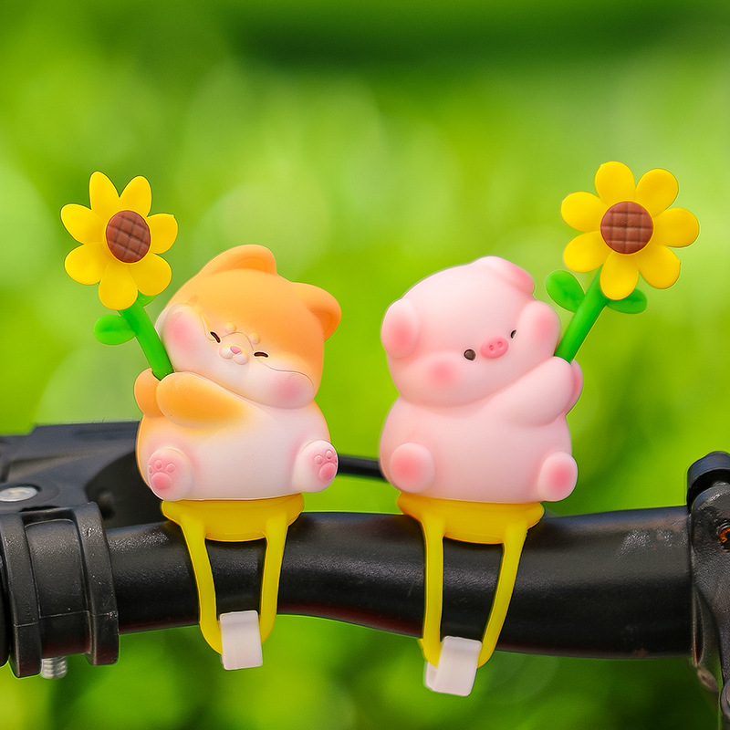 Meng Chong Le Yuan Electric Bicycle Bicycle Decoration Decoration New Cartoon Animal Riding Rearview Mirror Windmill Paradise New