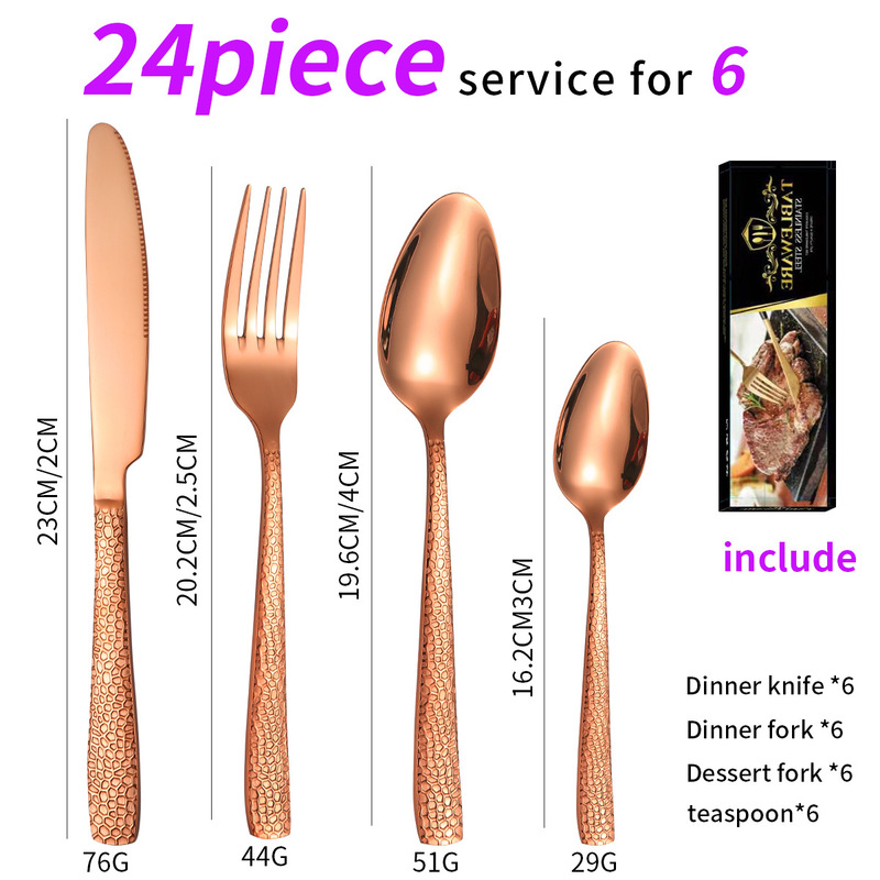 アマゾン角柄蛇紋ステンレス食器20/40点セットギフトボックスホテル西食器ステーキナイフフォークスプーン|undefined