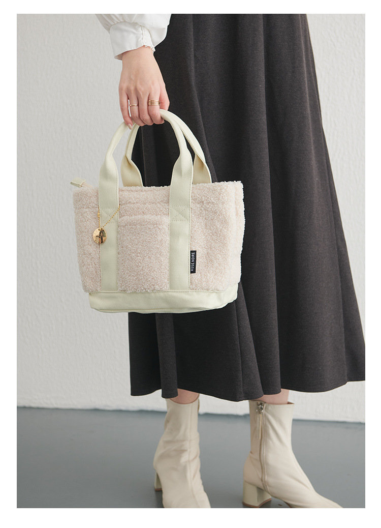 Teddy Velvet Handbag For Women Japan Lotte High-end Plush Bag Bento Bag Handbag Single Shoulder Diagonal Cross Women's Bag Handbag_voghion.com