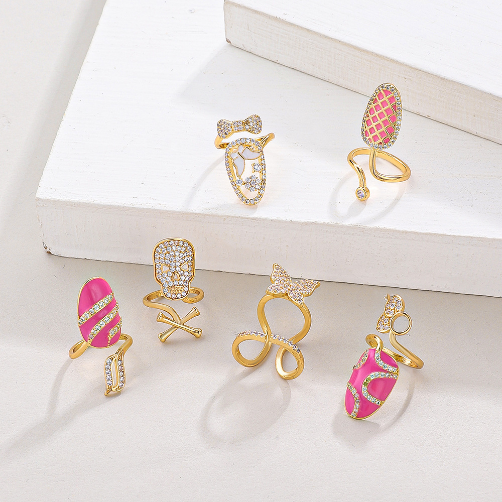 Nieuwe Zircon Inlayed Cap Voor Vrouwen, Gepersonaliseerd Temperament, Draag Afneembare Nagelring_voghion.com