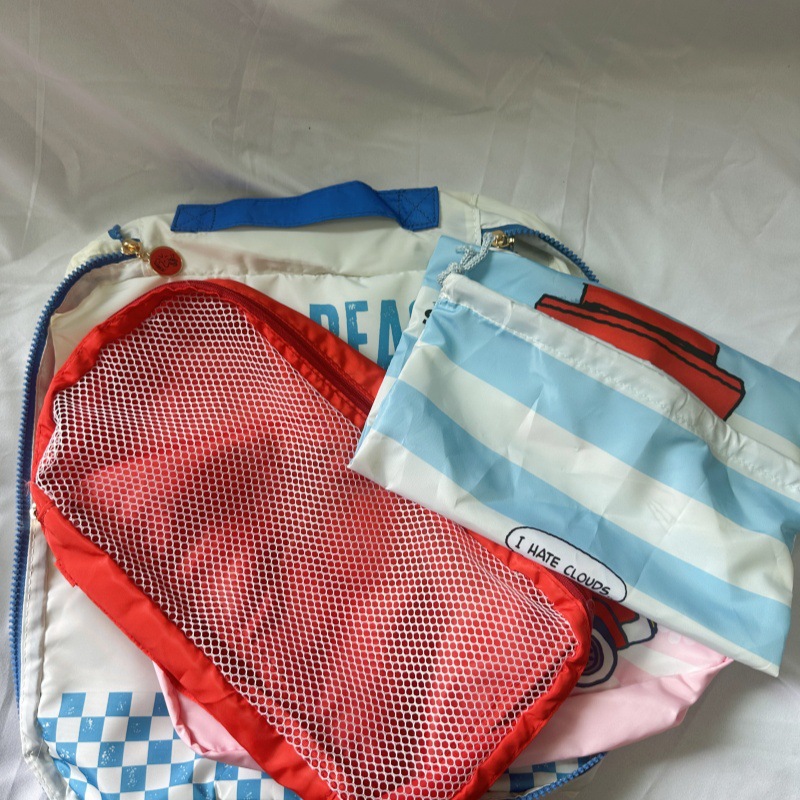 Spot bolsa de almacenamiento de viaje Snoopy japonesa de 4 piezas, equipaje, ropa, zapatos, paquete de almacenamiento, lindo