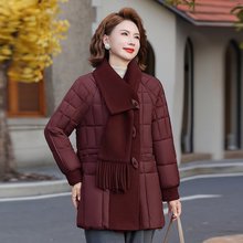 妈妈冬装羽绒棉服新款气质百搭设计女装棉衣外套中老年秋冬棉袄