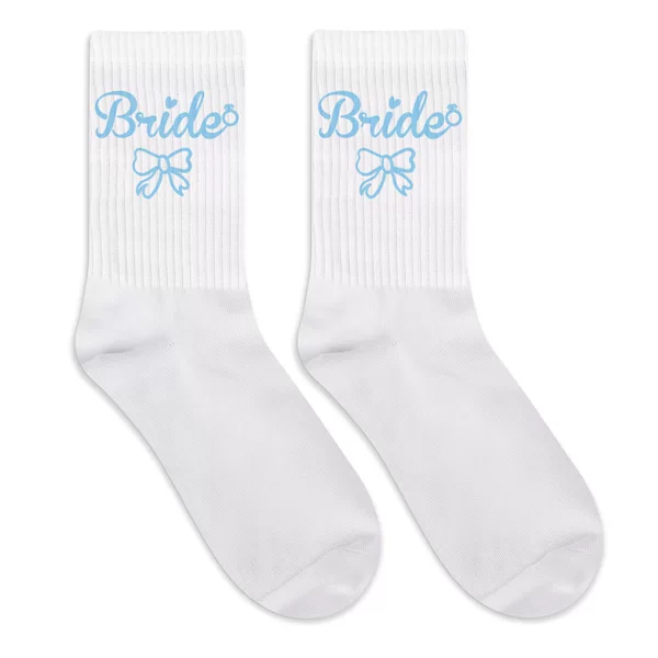 Cross-Border Bridal Mid-Calf Socks Bride Letter Bow Printed Socks Wedding/Bachelorette Party Accessories Socks