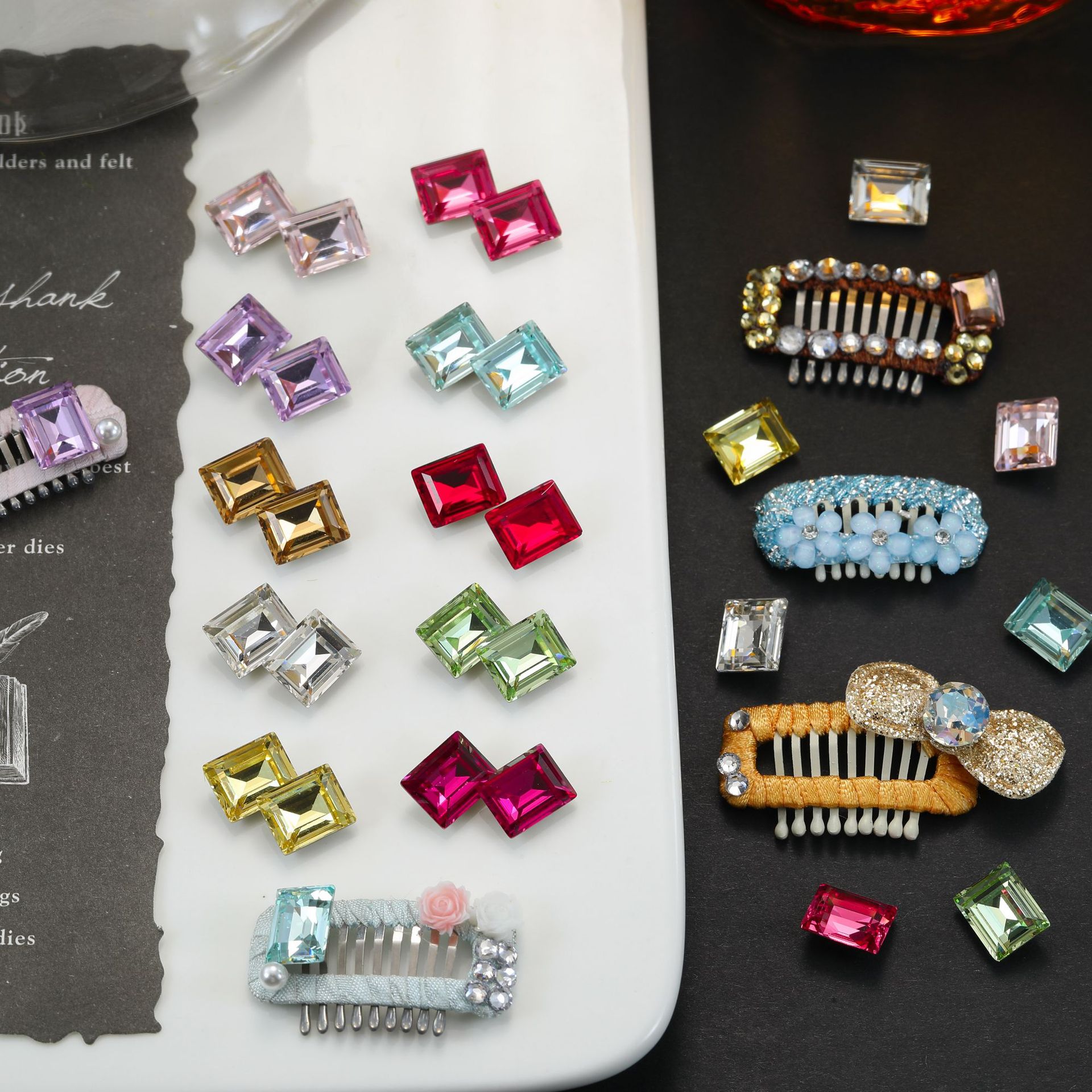 S Ultra Shiny Pet Hair Clip Accessories DIY Premium K9 Pointed Bottom Rhinestones 8X10Mm Multi-Faceted Handmade Materials Glass Rhinestone Decorations